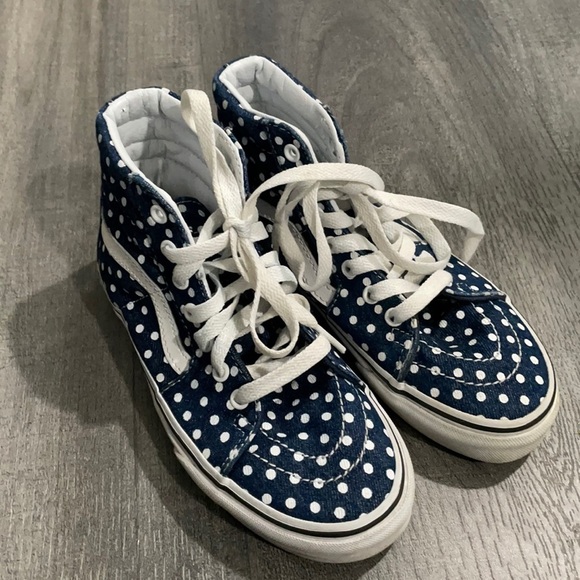 Vans Old Skool Polkadot Skate Hightop Denim size 2 - Picture 3 of 7